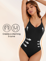 Seamless Low Back Bodysuit Shapewear | Tummy Control & Waist Shaper | Hip Shaping Seamless Bottom | Built-In Bust Support | Backless Body Shaper for Women