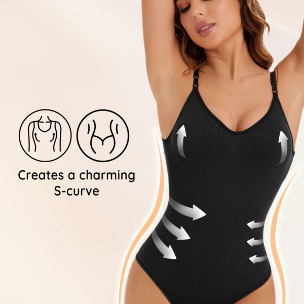 Seamless Low Back Bodysuit Shapewear | Tummy Control & Waist Shaper | Hip Shaping Seamless Bottom | Built-In Bust Support | Backless Body Shaper for Women