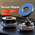 360° Foldable Vacuum Magnetic Phone Holder | Dual-Sided Strong Suction Car Mount & Hands-Free Live Streaming Stand for All Smartphones (4.7"+)