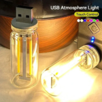 USB LED Retro Edison Night Light - Touch Dimming Ambient Lamp, Eye Protection, Room & Desk Decoration