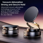 Mechanical Vacuum Suction Cup Magnetic Car Phone Holder | 3-Axis 360° Rotating Foldable Navigation Mount | Universal Hands-Free Bracket Stand for Dashboard, Windshield, Gym, Mirror & Desktop (Free Magnetic Metal Ring Included) - Image 6
