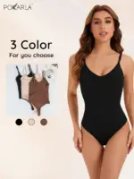 Seamless Low Back Bodysuit Shapewear | Tummy Control & Waist Shaper | Hip Shaping Seamless Bottom | Built-In Bust Support | Backless Body Shaper for Women - Image 6