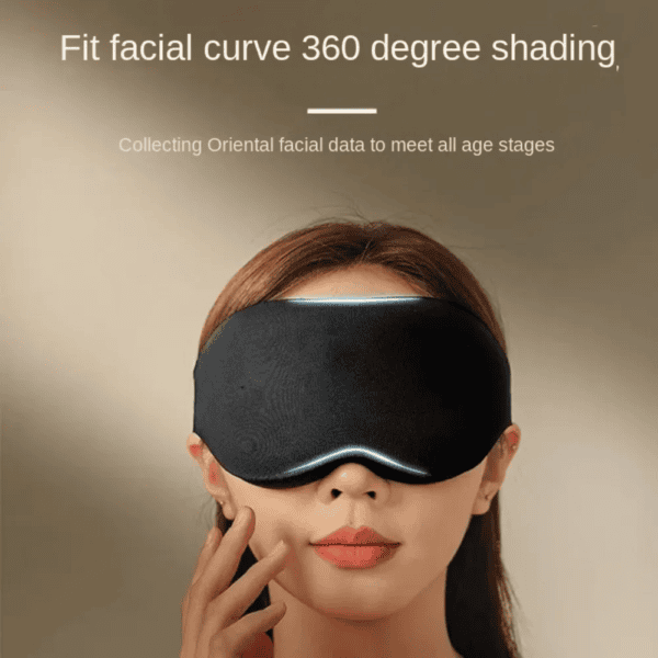 3D Contoured Sleep Eye Mask | Full Blackout | Zero Pressure | Ultra‑Soft Silk Feel | Adjustable Fit for Night Sleep & Travel