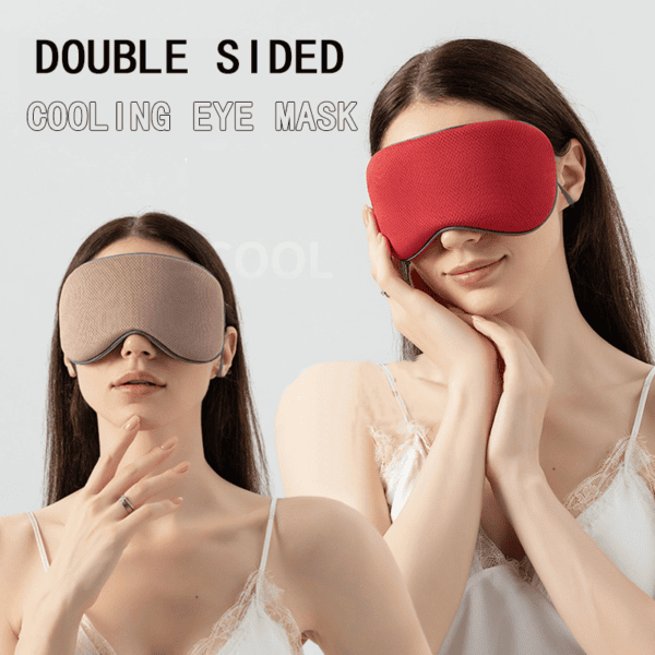 Double-Sided Warm & Cool Sleeping Eye Mask | Ice Silk 360° Blackout Blindfold | Adjustable, Breathable Travel Eye Cover for Men & Women (Multiple Colors)