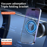 360° Foldable Vacuum Magnetic Phone Holder | Dual-Sided Strong Suction Car Mount & Hands-Free Live Streaming Stand for All Smartphones (4.7"+) - Image 2