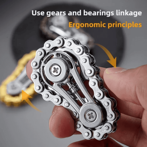 Stainless Steel Bike Chain Fidget Spinner for Adults & Kids - Stress Relief Hand Spinner