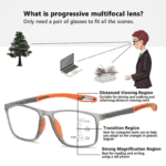 Sports Progressive Multifocal Glasses +1.00 to +4.00 | Anti-Blue Light Reading Glasses | TR90 Frame for Men & Women - Image 2