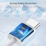 60W PD Type-C to Type-C Fast Charging Cable 1m — Braided Nylon, 60W PD & QC4.0, 480Mbps, Reinforced SR, Boxed - Image 3