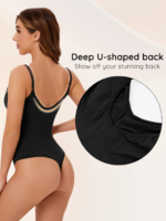 Seamless Low Back Bodysuit Shapewear | Tummy Control & Waist Shaper | Hip Shaping Seamless Bottom | Built-In Bust Support | Backless Body Shaper for Women - Image 7