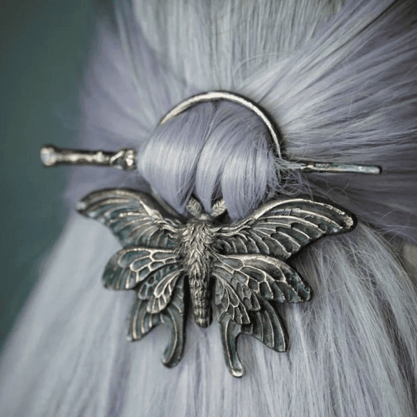 Vintage Metal Hair Stick for Women | Butterfly Design Bun Pin | Classic Hair Fork for Bun & Updo | Elegant Daily Hair Accessory