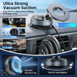 360° Foldable Vacuum Magnetic Phone Holder | Dual-Sided Strong Suction Car Mount & Hands-Free Live Streaming Stand for All Smartphones (4.7"+) - Image 3