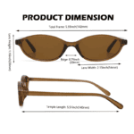 Vintage Cat Eye Sunglasses for Women - Y2K Style Narrow Frame Lens, Trendy Fashion Eyewear - Image 4