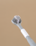 3-Sided Toothbrush (2-Piece) – Triple Cleaning Head with Tongue Scraper | 360° Deep Clean for Teeth & Gums | Ultra-Soft 0.15mm Bristles (White/Grey) - Image 2