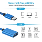 USB Type-C OTG Adapter Cable | USB-C Male to USB-A Female OTG Converter | High-Speed Data Transfer for Android Phone, Tablet & Laptop - Image 3