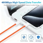 60W PD Type-C to Type-C Fast Charging Cable 1m — Braided Nylon, 60W PD & QC4.0, 480Mbps, Reinforced SR, Boxed - Image 5