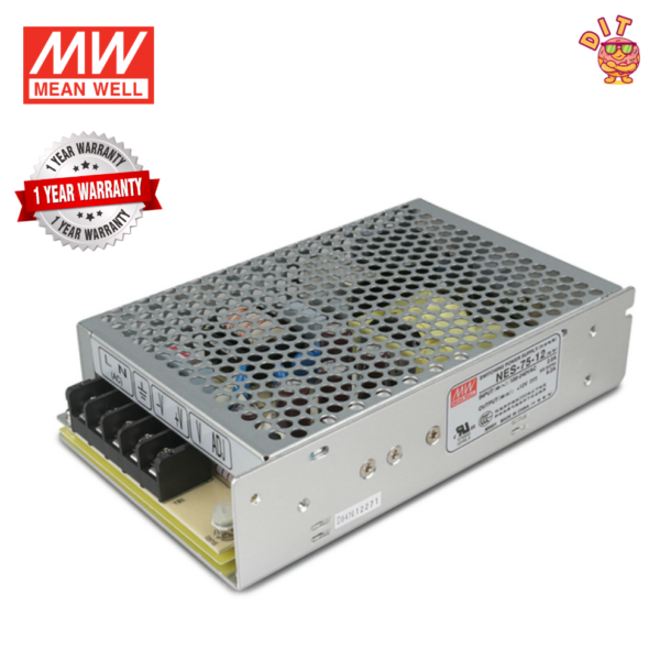 Mean Well NES-75-12 Switching Power Supply 12V 6.2A 75W | Original Industrial Grade SMPS | Pre-Owned Like New | 1 Year Warranty