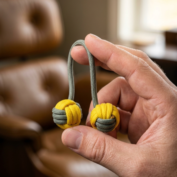 Premium Handwoven Paracord Begleri | Monkey's Fist Fidget Toy | Improve Finger Skills, Focus & Stress Relief | Pocket EDC Toy